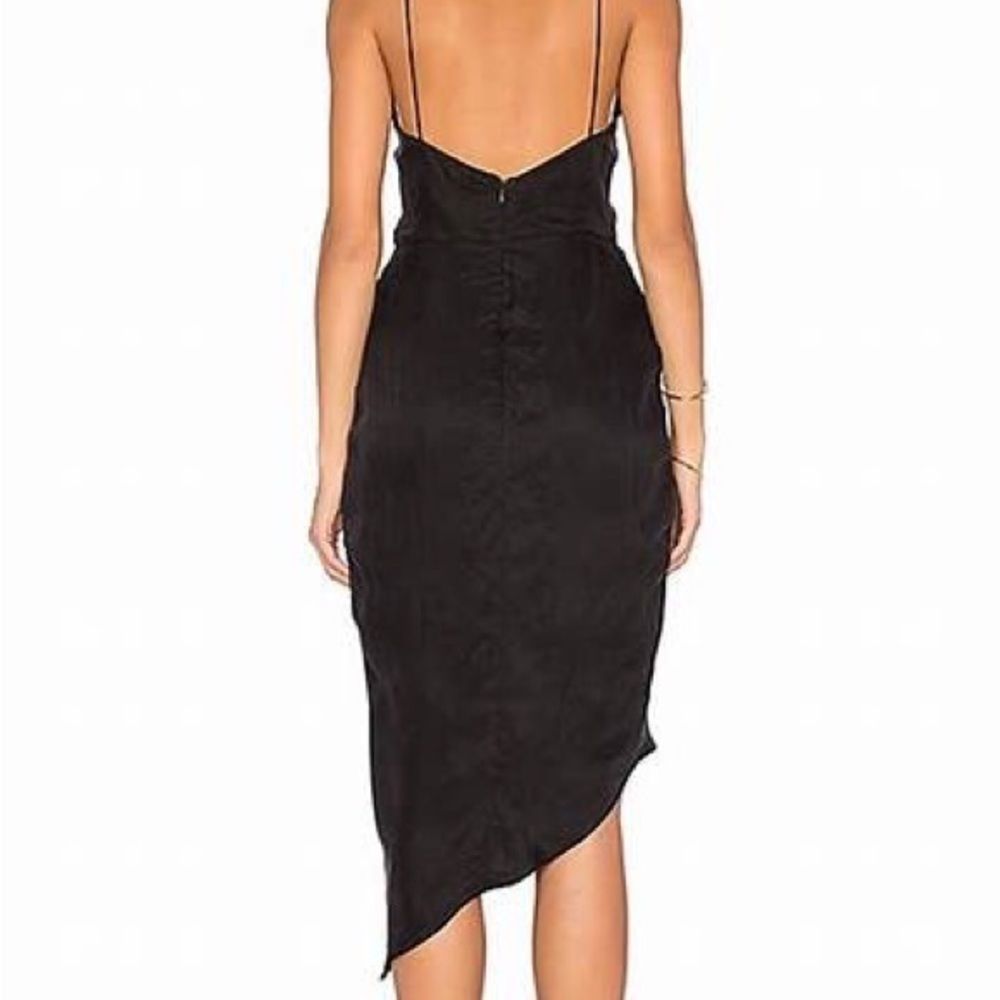 Elliatt Black Asymmetrical Midi Dress with Spaghetti Straps - Picture 6 of 7